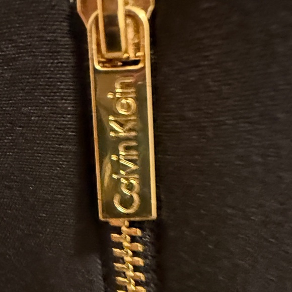 Calvin Klein Black Jacket with Gold Zipper Accents - Picture 4 of 8